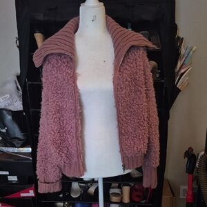 Women's Pink Sherpa Jacket